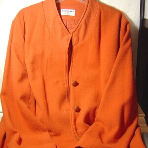Vintage Alfred Dunner pumpkin colored blazer-wool blend-cutter for craft project